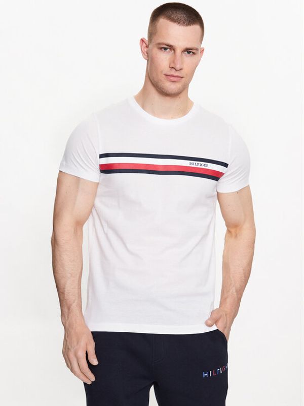 Tommy Hilfiger Tommy Hilfiger Тишърт MW0MW32119 Бял Slim Fit