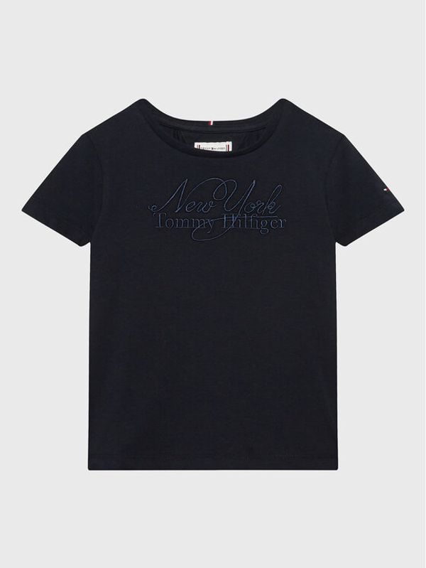 Tommy Hilfiger Tommy Hilfiger Тишърт Ny Script KG0KG07086 D Тъмносин Regular Fit
