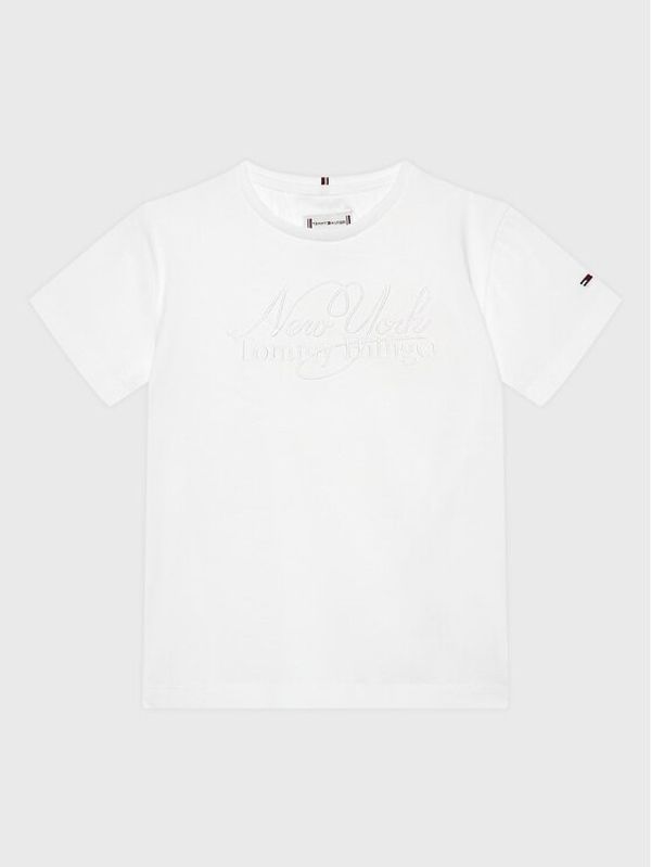 Tommy Hilfiger Tommy Hilfiger Тишърт Ny Script KG0KG07086 M Бял Regular Fit