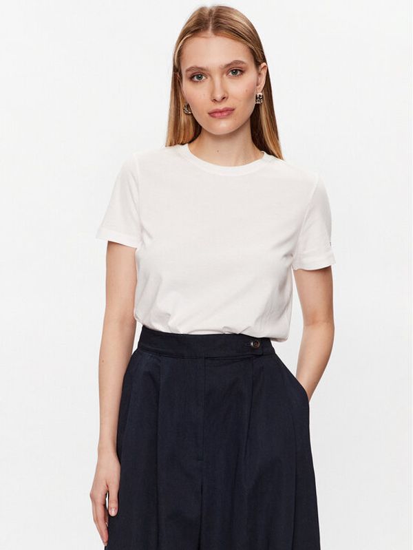 Tommy Hilfiger Tommy Hilfiger Тишърт Round WW0WW38823 Бял Regular Fit