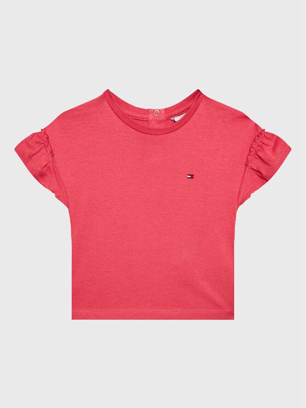 Tommy Hilfiger Tommy Hilfiger Тишърт Ruffle KG0KG07101 M Розов Regular Fit