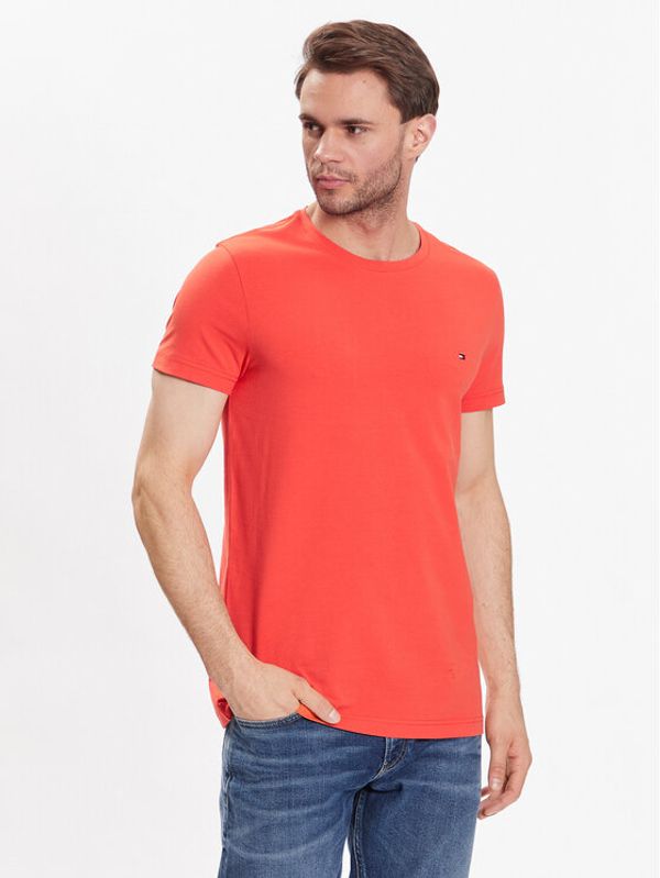 Tommy Hilfiger Tommy Hilfiger Тишърт Stretch MW0MW10800 Оранжев Extra Slim Fit