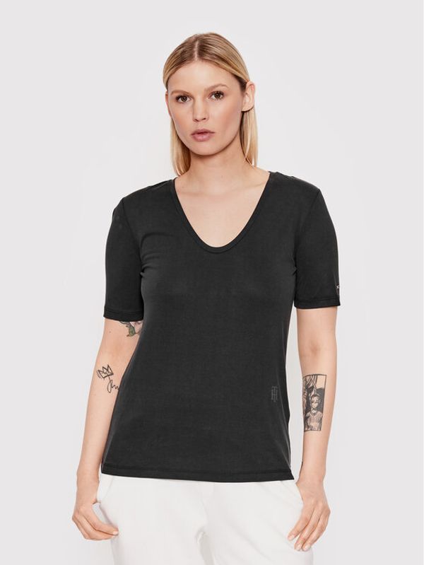 Tommy Hilfiger Tommy Hilfiger Тишърт Sueded Modal WW0WW33799 Черен Relaxed Fit