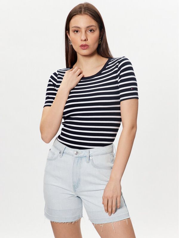 Tommy Hilfiger Tommy Hilfiger Тишърт WW0WW37866 Тъмносин Slim Fit