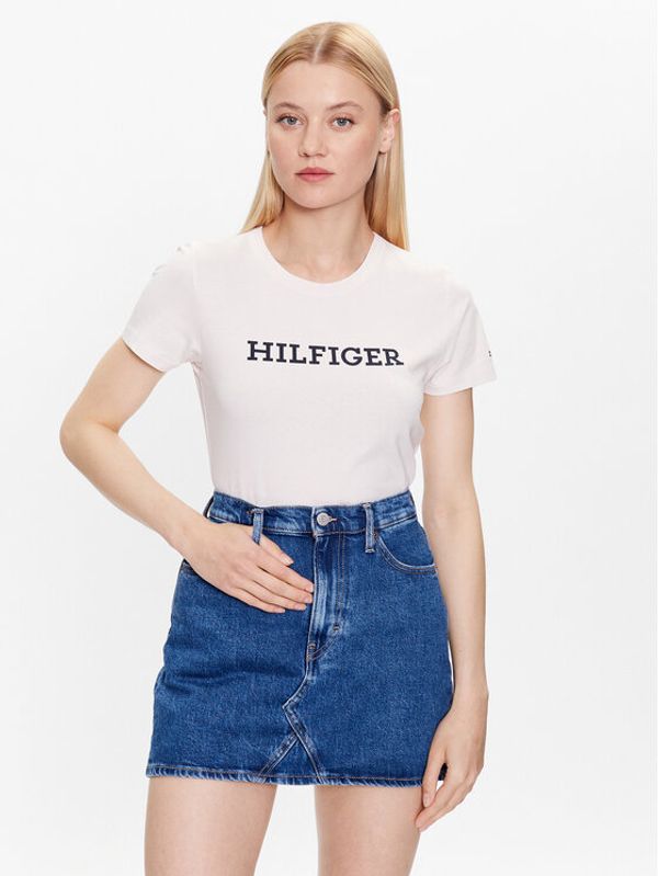 Tommy Hilfiger Tommy Hilfiger Тишърт WW0WW38872 Екрю Slim Fit