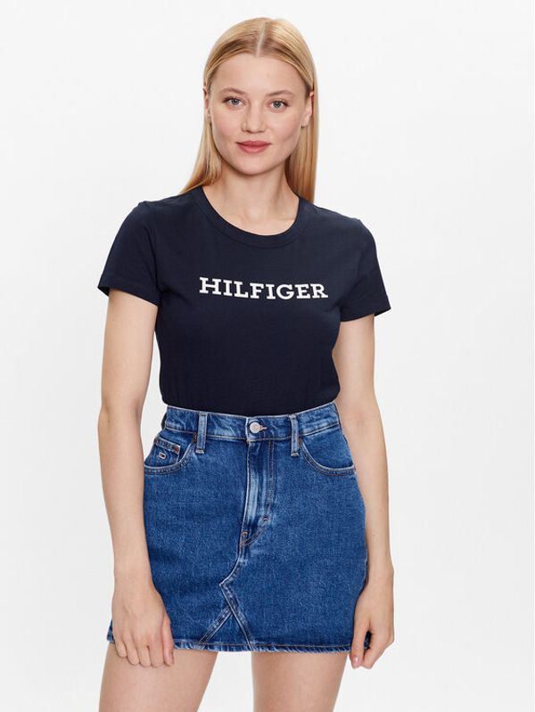 Tommy Hilfiger Tommy Hilfiger Тишърт WW0WW38872 Тъмносин Slim Fit