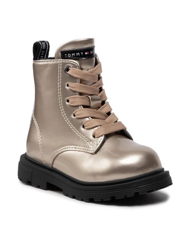 Tommy Hilfiger Tommy Hilfiger Туристически oбувки Lace-Up Bootie Platinum T1A5-32373-1483 M Златист