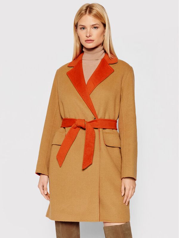 Tommy Hilfiger Tommy Hilfiger Вълнено палто Blend WW0WW31032 Кафяв Regular Fit