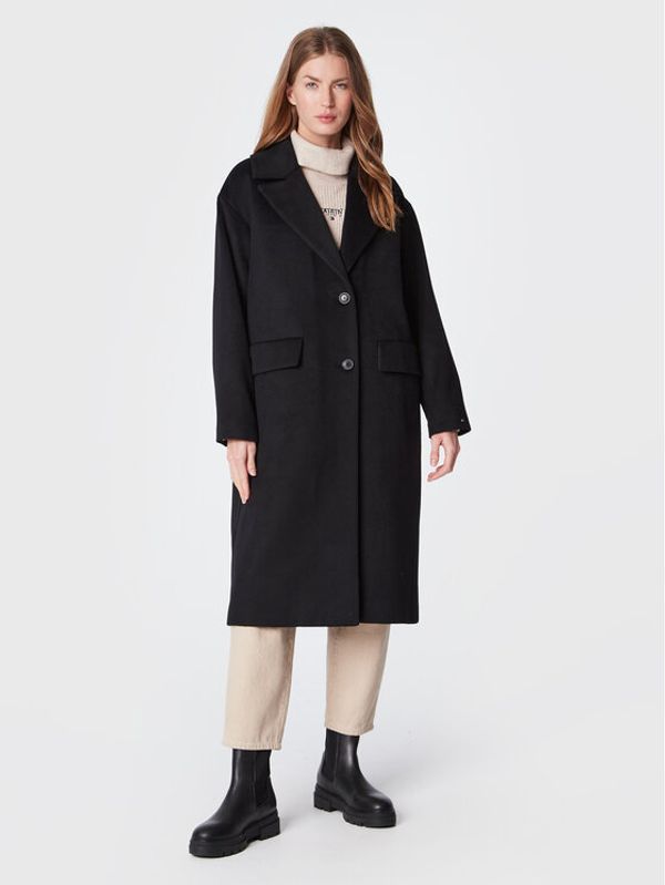 Tommy Hilfiger Tommy Hilfiger Вълнено палто WW0WW35941 Черен Relaxed Fit