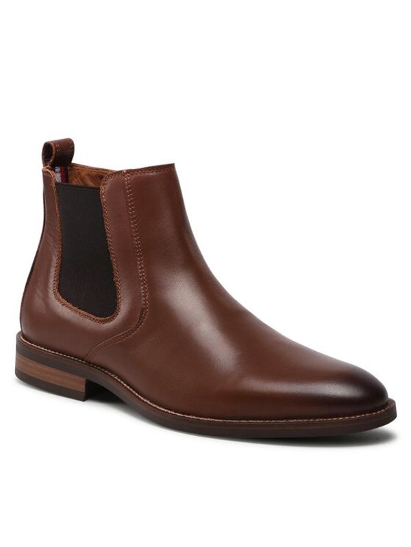 Tommy Hilfiger Tommy Hilfiger Зимни обувки Essential Hilfiger Lth Chelsea FM0FM04182 Кафяв