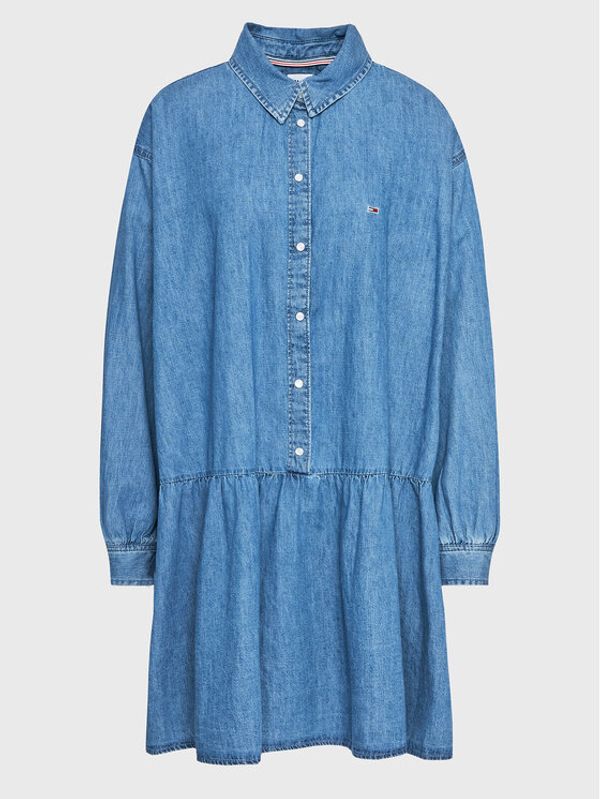 Tommy Jeans Curve Tommy Jeans Curve Дънкова рокля Chambray DW0DW15082 Син Regular Fit