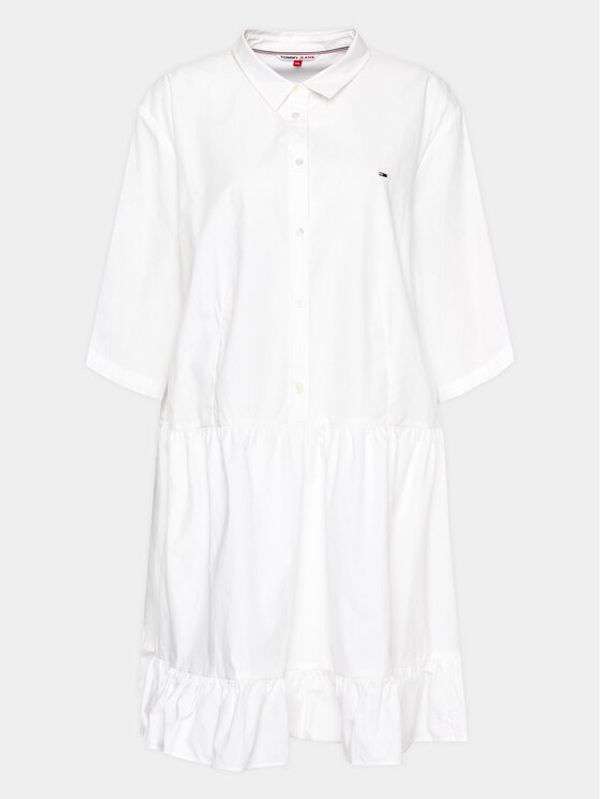 Tommy Jeans Curve Tommy Jeans Curve Рокля тип риза DW0DW15759 Бял Regular Fit