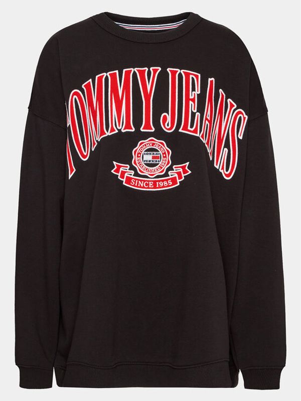 Tommy Jeans Curve Tommy Jeans Curve Суитшърт Varsity DW0DW15701 Черен Oversize