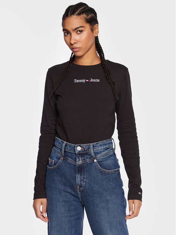 Tommy Jeans Tommy Jeans Блуза Baby Serif Linear DW0DW14363 Черен Regular Fit
