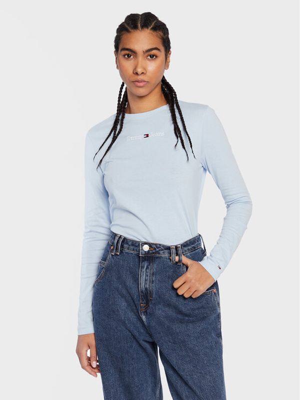 Tommy Jeans Tommy Jeans Блуза Baby Serif Linear DW0DW14363 Син Regular Fit