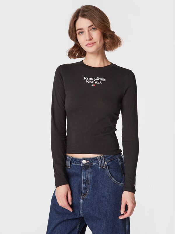 Tommy Jeans Tommy Jeans Блуза Essential Logo DW0DW14900 Черен Slim Fit