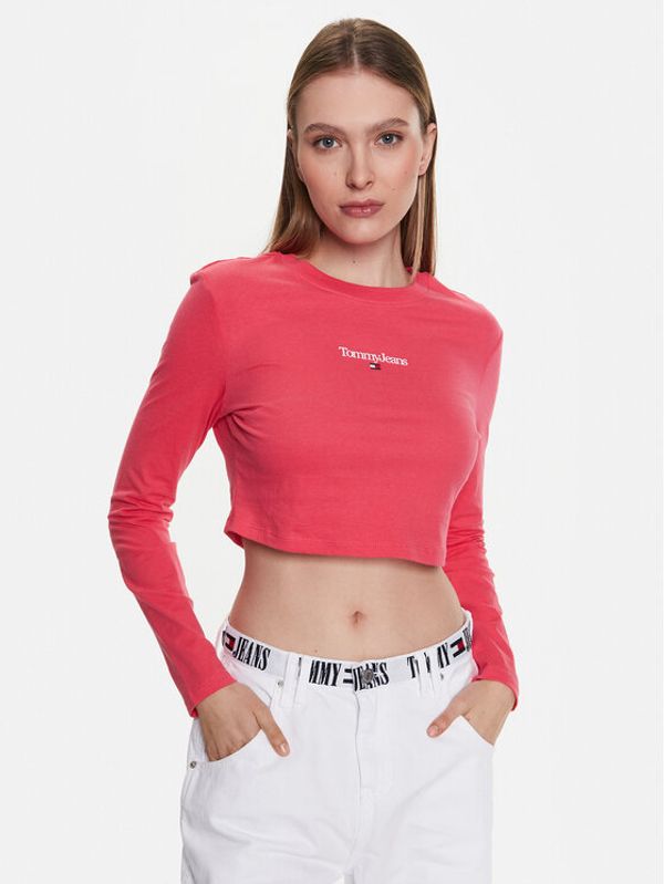 Tommy Jeans Tommy Jeans Блуза Essential Logo DW0DW15443 Розов Cropped Fit