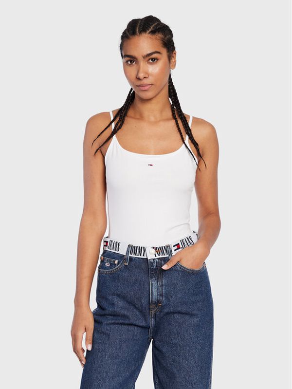 Tommy Jeans Tommy Jeans Боди Essential DW0DW14882 Бял Slim Fit