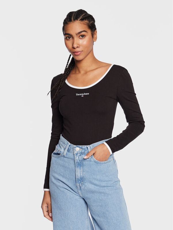 Tommy Jeans Tommy Jeans Боди Linear DW0DW14887 Черен Slim Fit