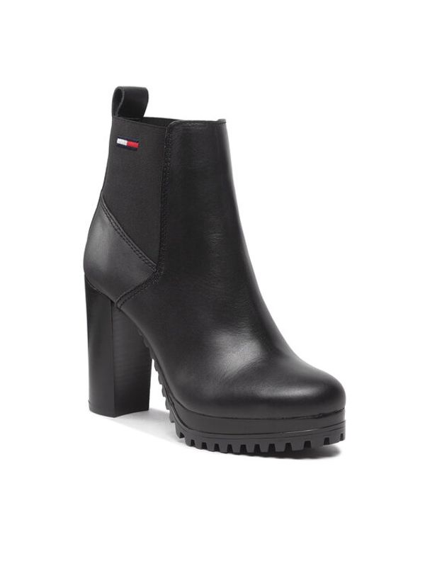 Tommy Jeans Tommy Jeans Боти Essential High Heel Boot EN0EN02045 Черен