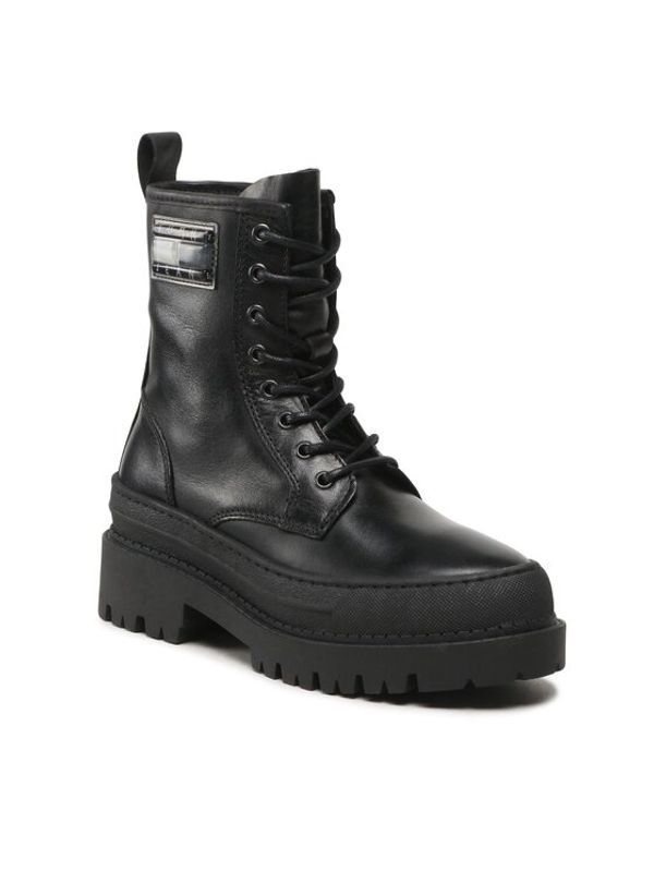 Tommy Jeans Tommy Jeans Боти Tjw Foxing Lace Up EN0EN02217 Черен