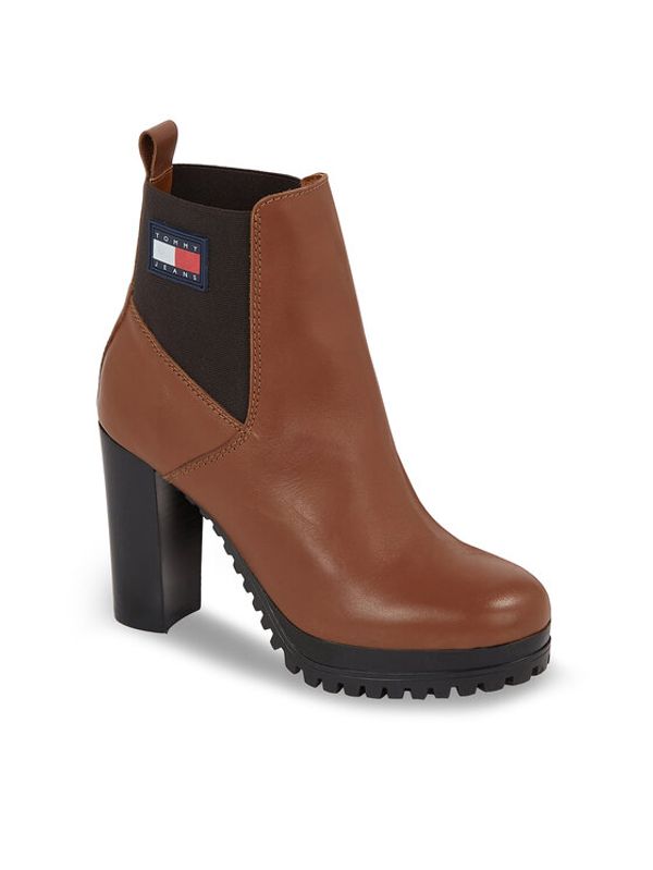 Tommy Jeans Tommy Jeans Боти Tjw New Ess High Heel Boot EN0EN02439 Кафяв