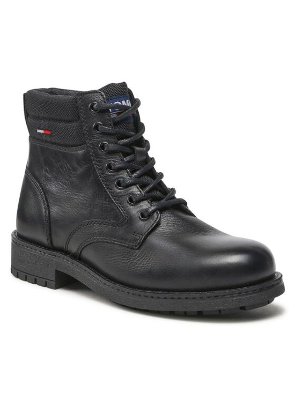 Tommy Jeans Tommy Jeans Ботуши Classic Short Lace Up Boot EM0EM01057 Черен