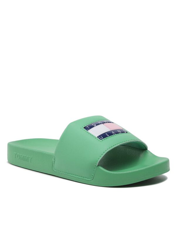 Tommy Jeans Tommy Jeans Чехли Flag Print Pool Sld EN0EN02108 Зелен