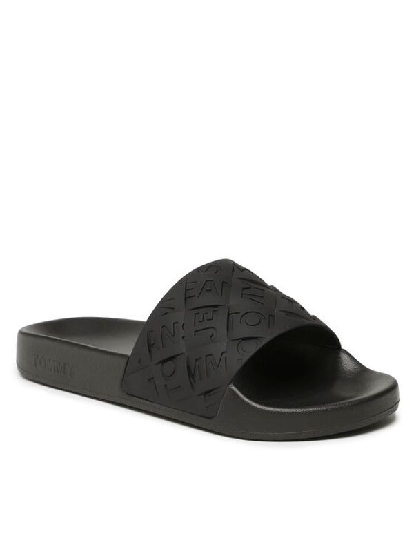 Tommy Jeans Tommy Jeans Чехли Tjw Woven Pool Slide EN0EN02223 Черен
