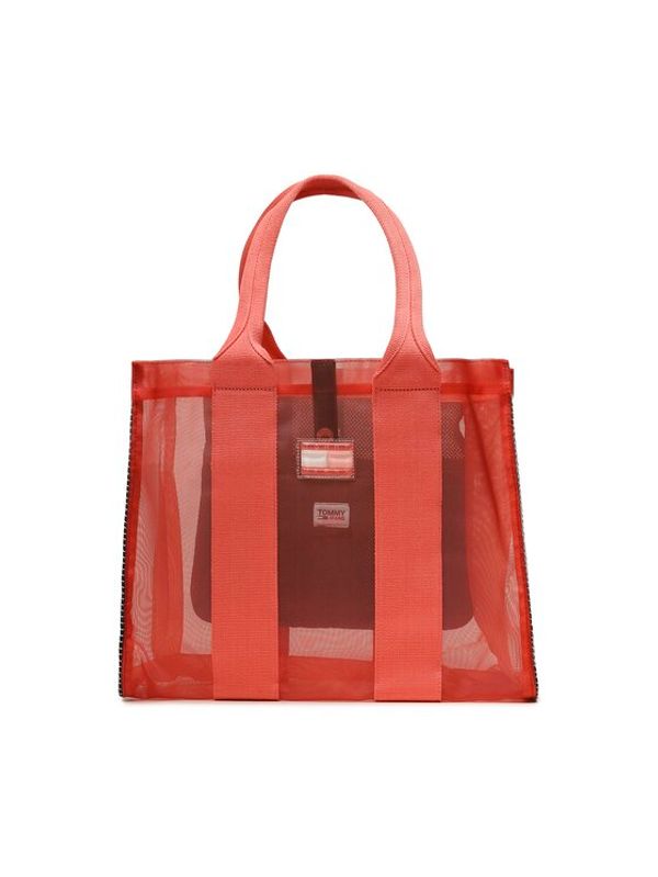 Tommy Jeans Tommy Jeans Дамска чанта Tjw Summer Vacation Tote Mesh AW0AW15123 Червен