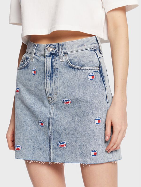 Tommy Jeans Tommy Jeans Дънкова пола Mom DW0DW14837 Син Regular Fit