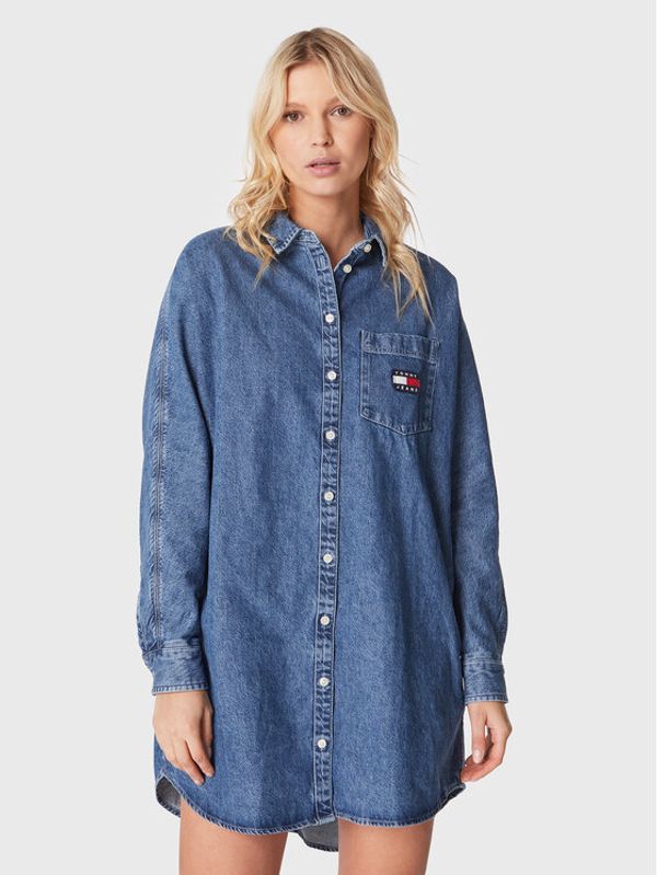 Tommy Jeans Tommy Jeans Дънкова рокля Boyfriend Denim DW0DW15015 Син Relaxed Fit