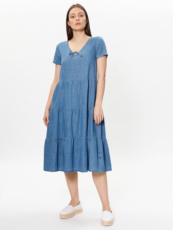 Tommy Jeans Tommy Jeans Дънкова рокля Chambray DW0DW15674 Син Relaxed Fit
