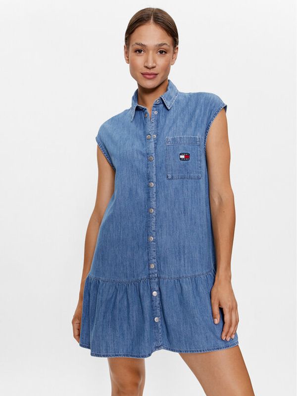 Tommy Jeans Tommy Jeans Дънкова рокля DW0DW15898 Син Regular Fit
