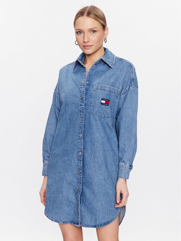 Tommy Jeans Tommy Jeans Дънкова рокля Tjm Badge Denim DW0DW15180 Син Oversize