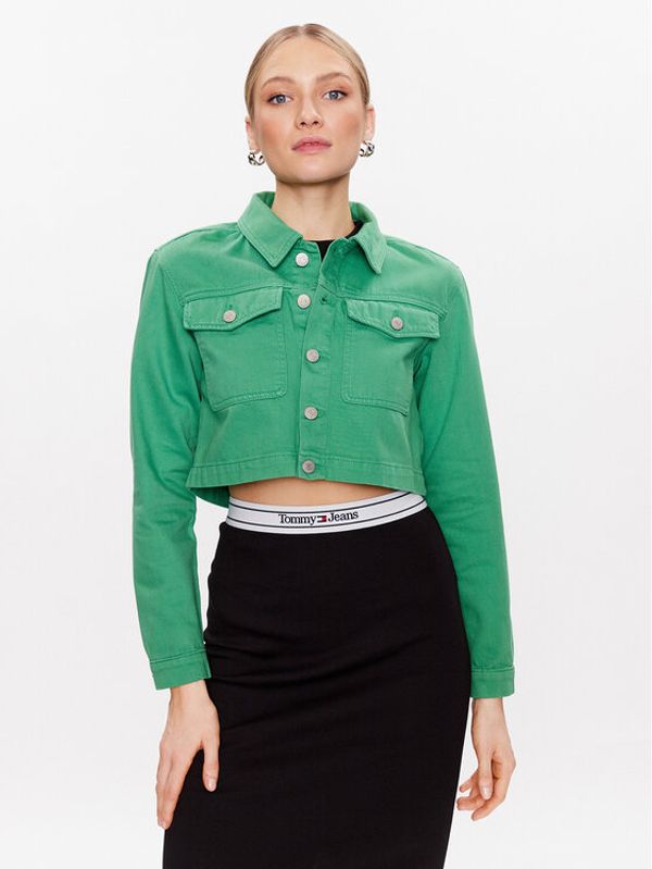 Tommy Jeans Tommy Jeans Дънково яке DW0DW15666 Зелен Cropped Fit