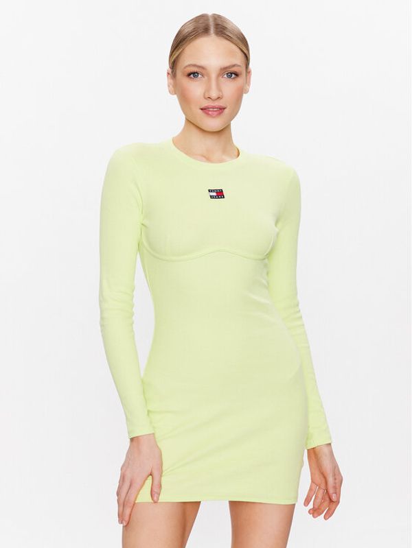 Tommy Jeans Tommy Jeans Ежедневна рокля Corset Badge DW0DW15351 Зелен Bodycon Fit
