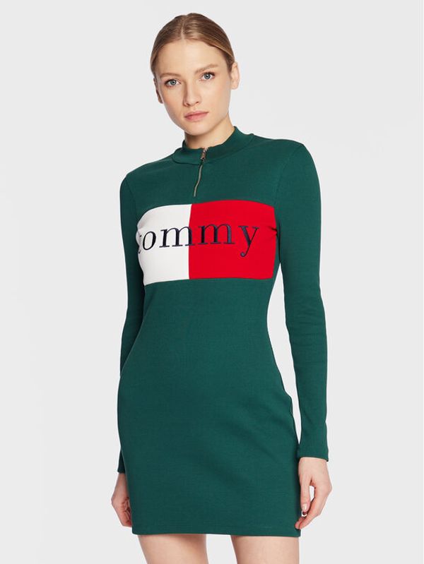 Tommy Jeans Tommy Jeans Ежедневна рокля DW0DW14696 Зелен Slim Fit