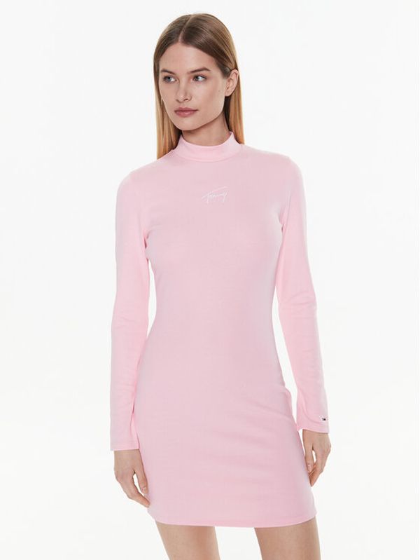 Tommy Jeans Tommy Jeans Ежедневна рокля DW0DW14997 Розов Slim Fit