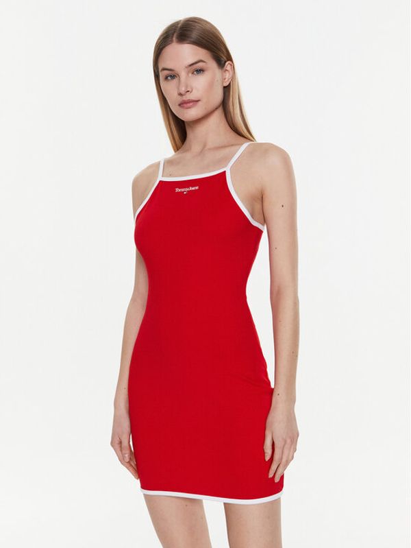 Tommy Jeans Tommy Jeans Ежедневна рокля DW0DW15000 Червен Slim Fit