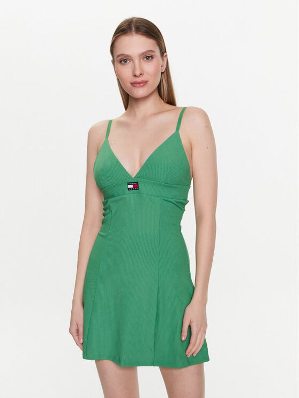 Tommy Jeans Tommy Jeans Ежедневна рокля DW0DW15360 Зелен Regular Fit