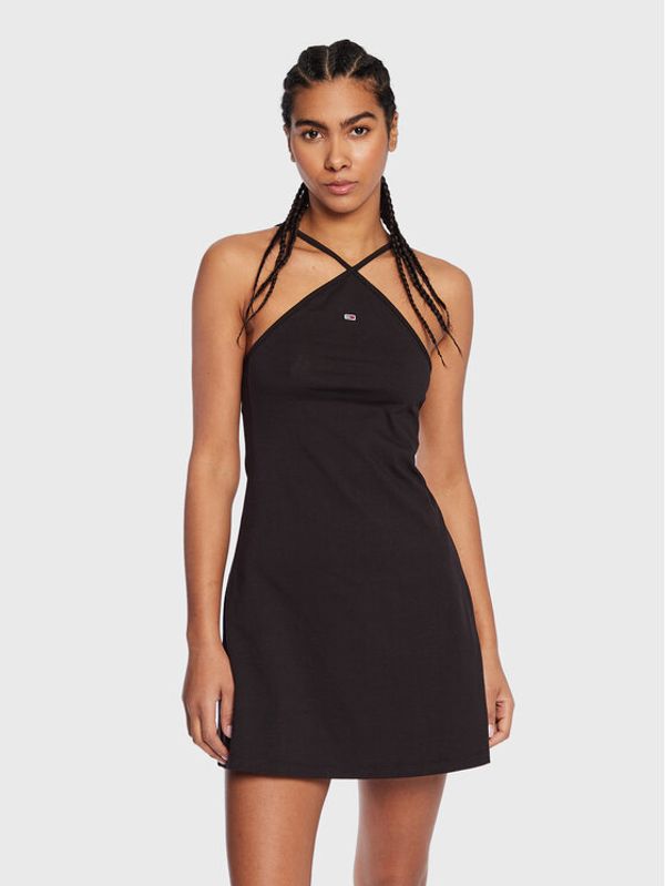 Tommy Jeans Tommy Jeans Ежедневна рокля Tjw Halter DW0DW15065 Черен Regular Fit