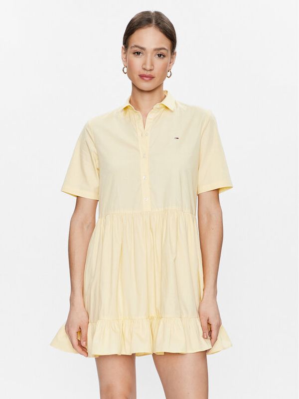 Tommy Jeans Tommy Jeans Ежедневна рокля Tjw Poplin Tiered DW0DW15175 Жълт Regular Fit