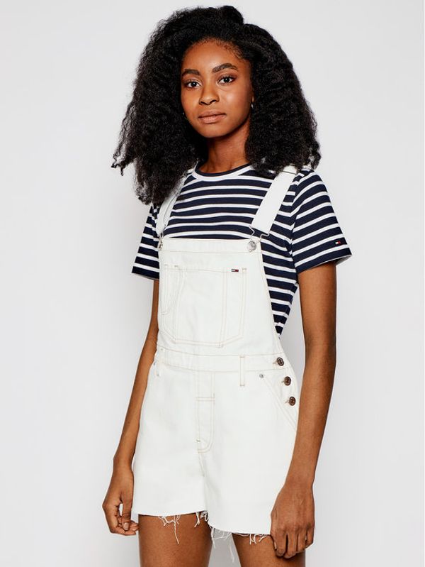 Tommy Jeans Tommy Jeans Гащеризон Dungaree DW0DW10109 Бял Oversize