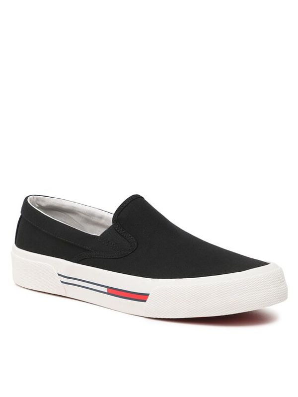 Tommy Jeans Tommy Jeans Гуменки Slip On Canvas Color EM0EM01156 Черен