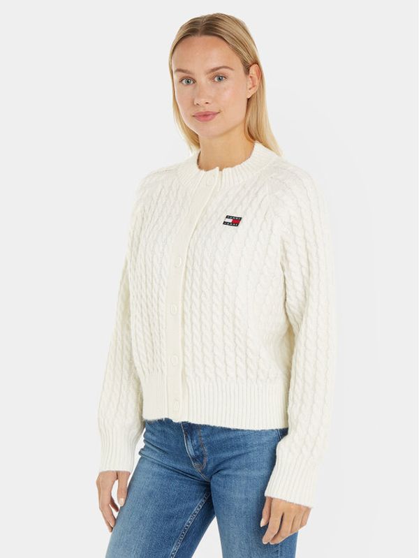 Tommy Jeans Tommy Jeans Кардиган DW0DW15938 Бял Regular Fit