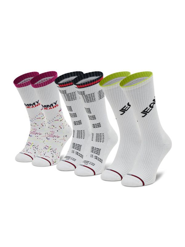 Tommy Jeans Tommy Jeans Комплект 3 чифта дълги чорапи мъжки 701210562 Бял