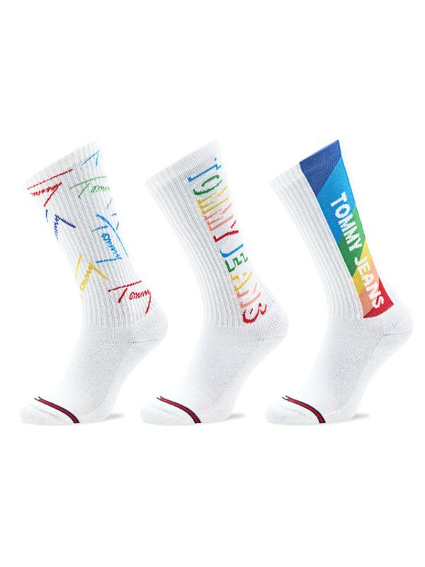 Tommy Jeans Tommy Jeans Комплект 3 чифта дълги чорапи мъжки 701222686 Бял
