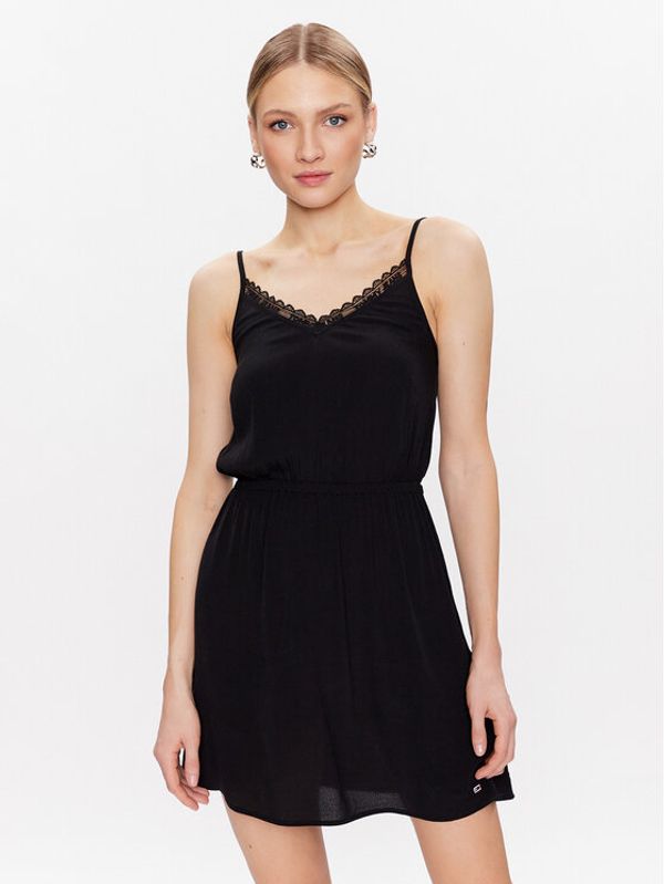 Tommy Jeans Tommy Jeans Лятна рокля Essential DW0DW15174 Черен Regular Fit