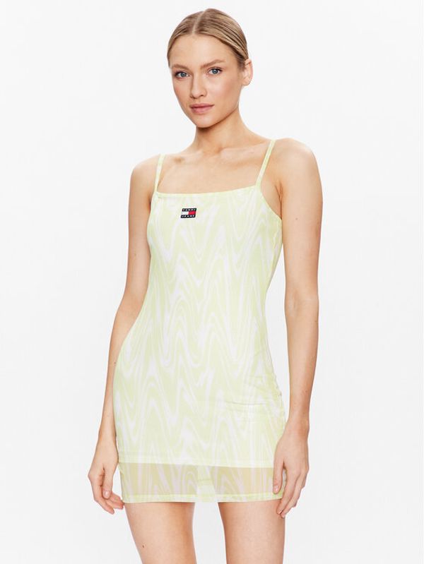 Tommy Jeans Tommy Jeans Лятна рокля Psychedelic DW0DW15353 Зелен Slim Fit